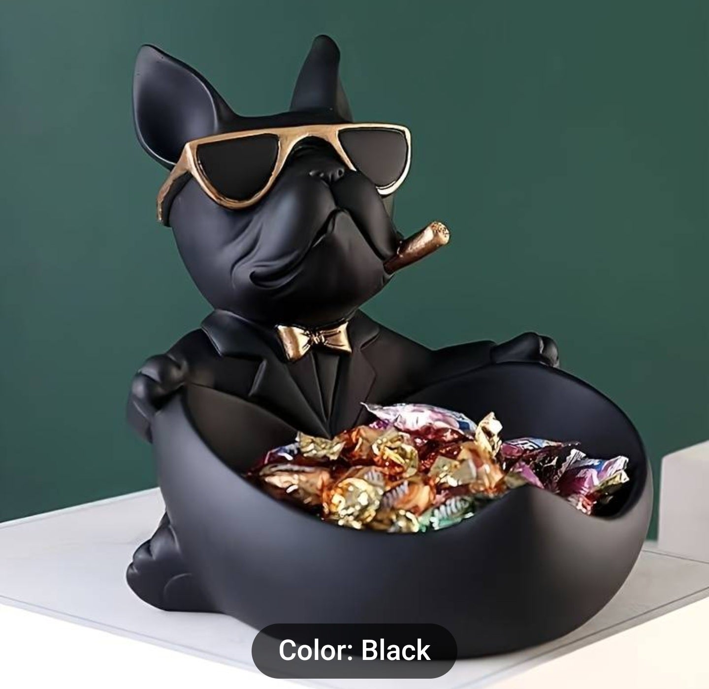 Moderne Bulldoggen-Aufbewahrungsfigur aus Harz - Schlüsselablage und Dekoration für Zuhause und Büro