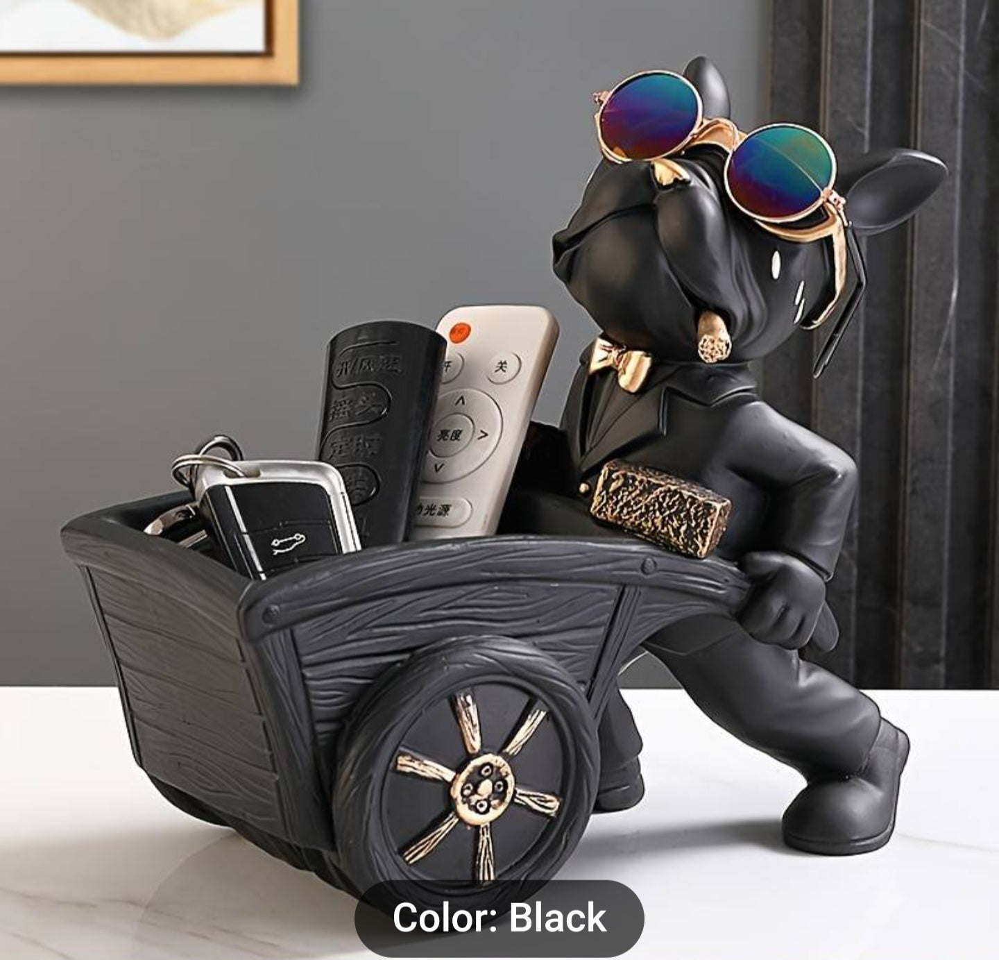 Bulldoggen-Figur mit Aufbewahrungstablett