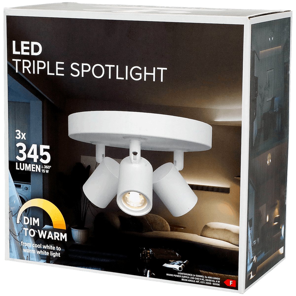 Led triple spotlight 3*345lm - DeinMarkt.at 